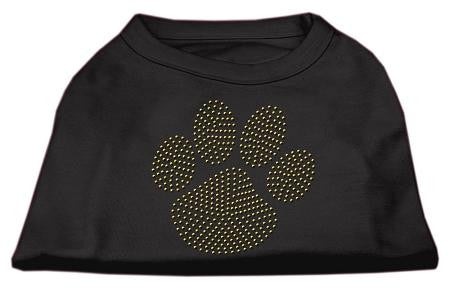 Gold Paw Rhinestud Shirt Black M (12)