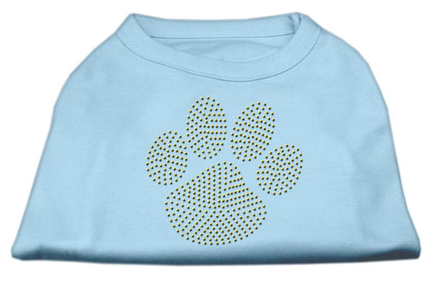 Gold Paw Rhinestud Shirt Baby Blue XS (8)