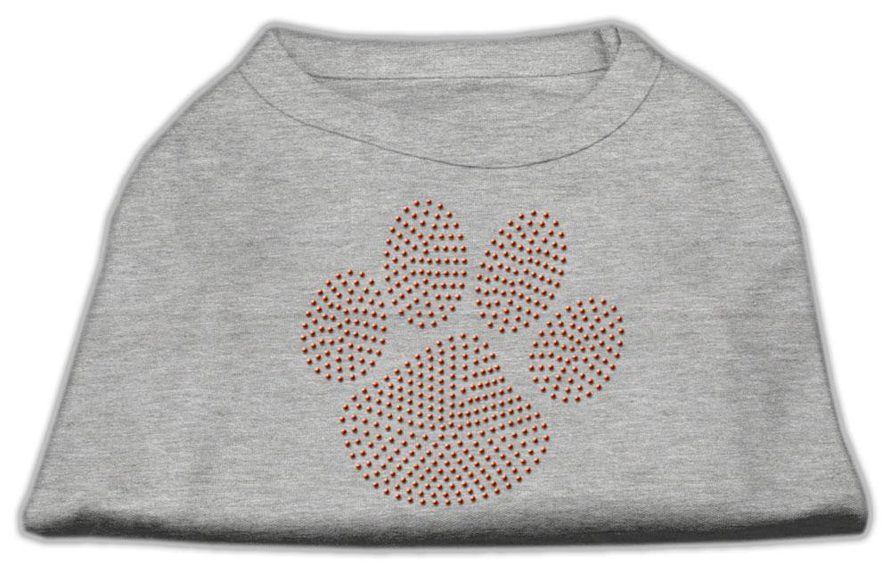 Orange Paw Rhinestud Shirts Grey L (14)