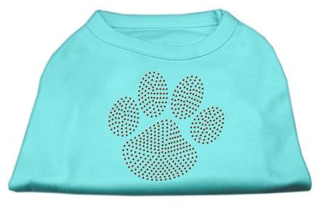 Orange Paw Rhinestud Shirts Aqua XL (16)