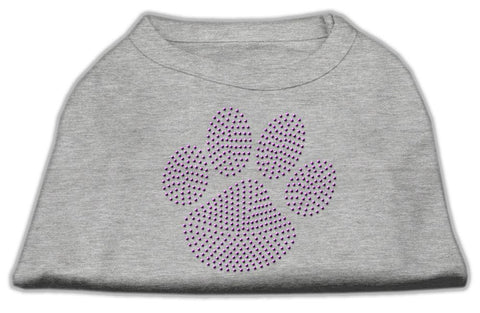 Purple Paw Rhinestud Shirts Grey L (14)