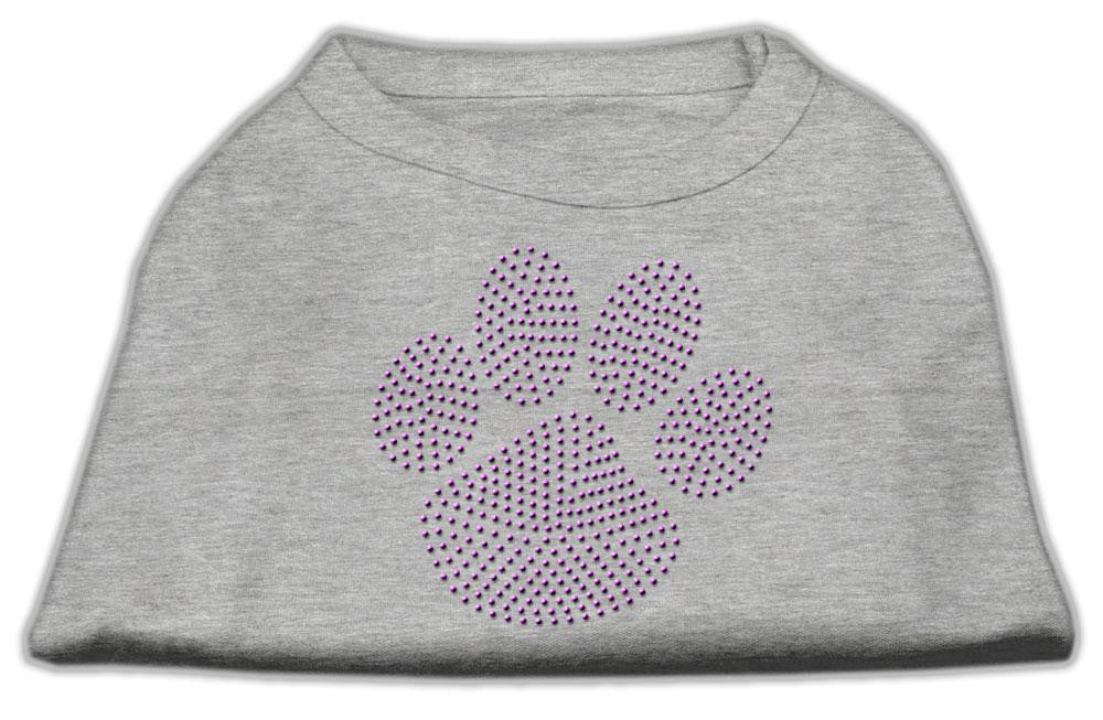 Purple Paw Rhinestud Shirts Grey M (12)