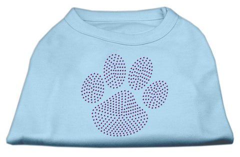 Purple Paw Rhinestud Shirts Baby Blue XS (8)