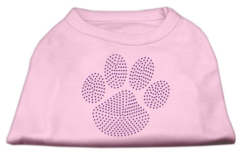 Purple Paw Rhinestud Shirts Light Pink XS (8)