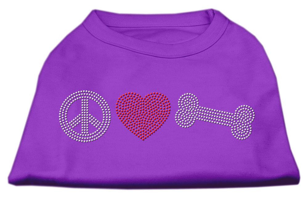 Peace Love and Bone Rhinestone Shirt Purple XL (16)