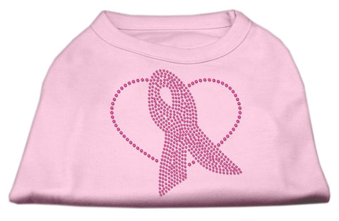 Pink Ribbon Rhinestone Shirts Light Pink L (14)