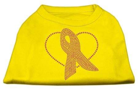 Pink Ribbon Rhinestone Shirts Yellow XS (8)