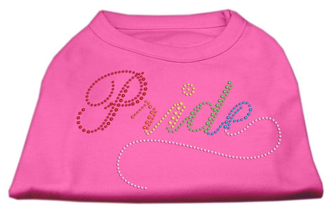 Rainbow Pride Rhinestone Shirts Bright Pink XS (8)