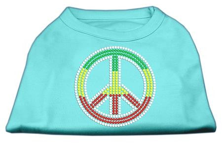 Rasta Peace Sign Shirts Aqua XL (16)