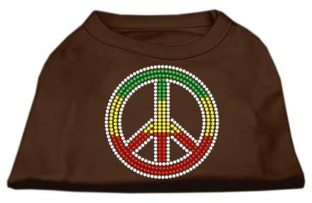 Rasta Peace Sign Shirts Brown XXXL (20)