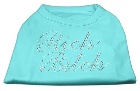 Rich Bitch Rhinestone Shirts Aqua M (12)