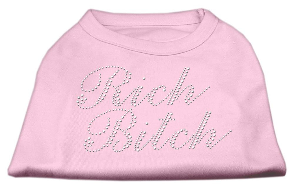 Rich Bitch Rhinestone Shirts Light Pink S (10)