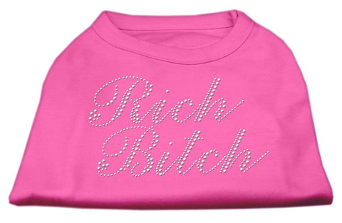 Rich Bitch Rhinestone Shirts Bright Pink XL (16)