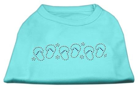 Beach Sandals Rhinestone Shirt Aqua M (12)