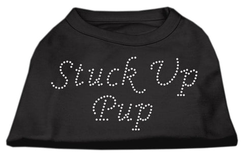 Stuck Up Pup Rhinestone Shirts Black L (14)