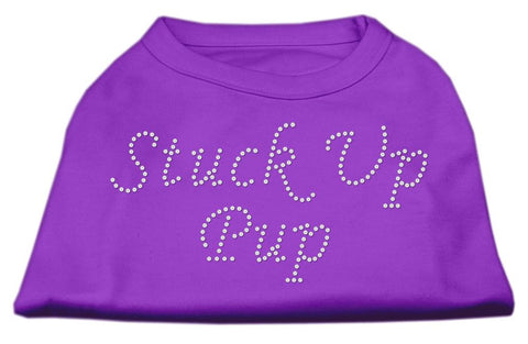 Stuck Up Pup Rhinestone Shirts Purple M (12)