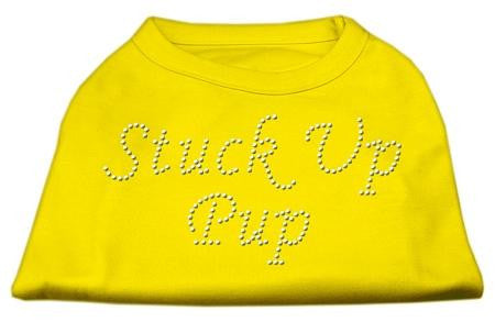 Stuck Up Pup Rhinestone Shirts Yellow XL (16)