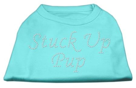 Stuck Up Pup Rhinestone Shirts Aqua XS (8)