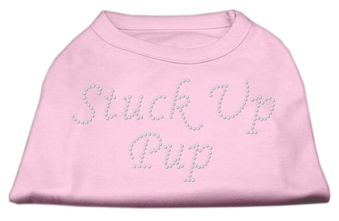 Stuck Up Pup Rhinestone Shirts Light Pink XS (8)