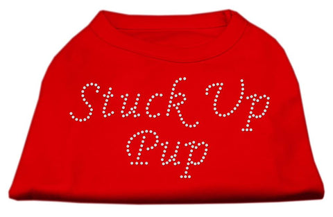 Stuck Up Pup Rhinestone Shirts Red XS (8)