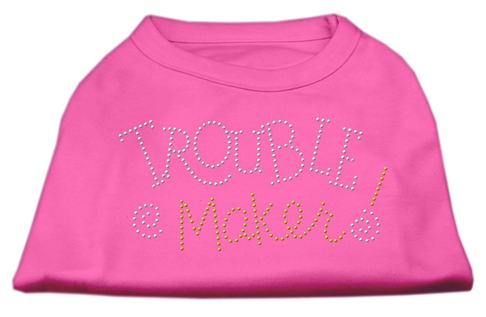 Trouble Maker Rhinestone Shirts Bright Pink XS (8)