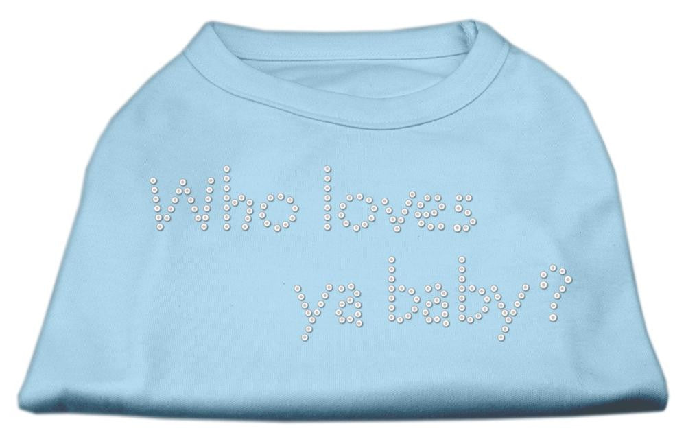 Who Loves Ya Baby? Rhinestone Shirts Baby Blue L (14)