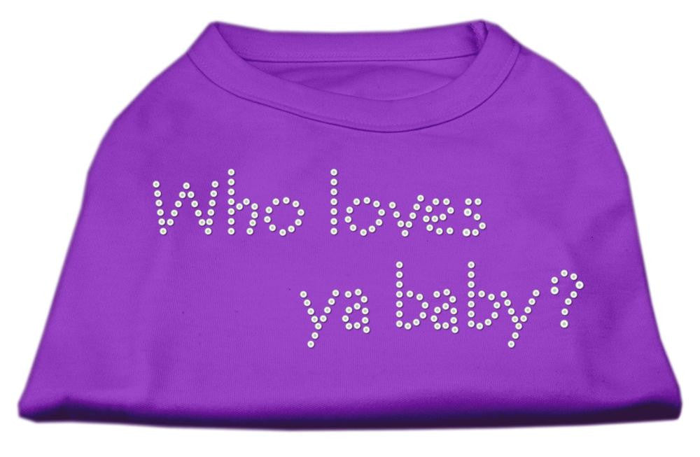 Who Loves Ya Baby? Rhinestone Shirts Purple L (14)