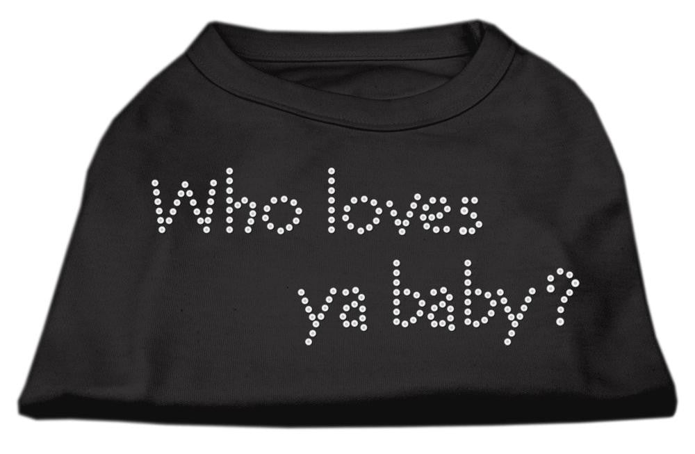 Who Loves Ya Baby? Rhinestone Shirts Black XL (16)