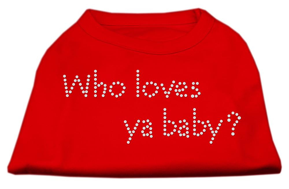 Who Loves Ya Baby? Rhinestone Shirts Red XXXL(20)