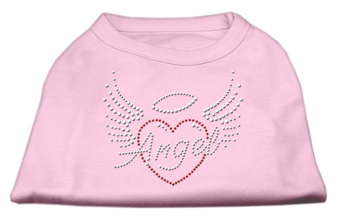 Angel Heart Rhinestone Dog Shirt Light Pink Lg (14)