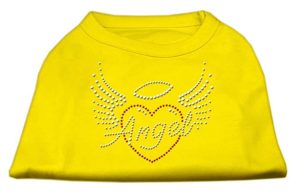 Angel Heart Rhinestone Dog Shirt Yellow Lg (14)