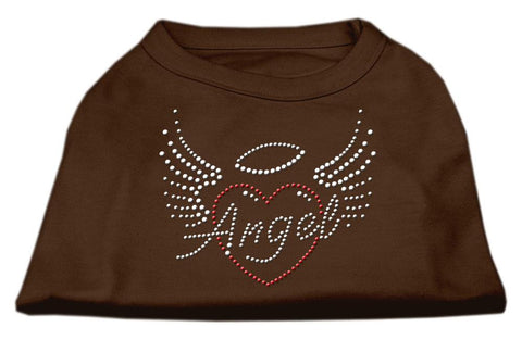 Angel Heart Rhinestone Dog Shirt Brown Med (12)