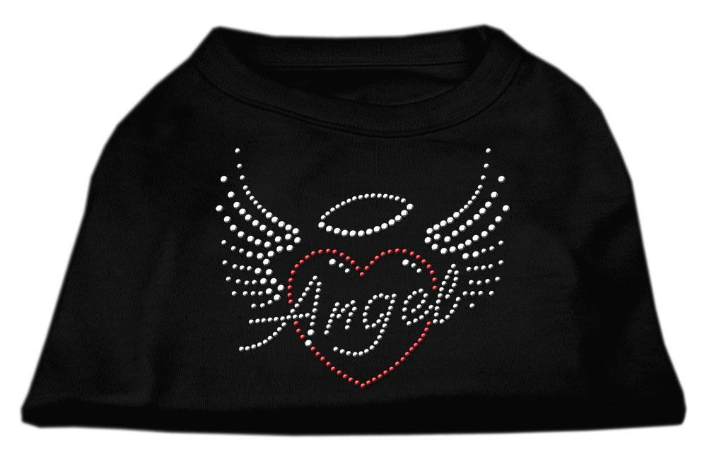 Angel Heart Rhinestone Dog Shirt Black Sm (10)