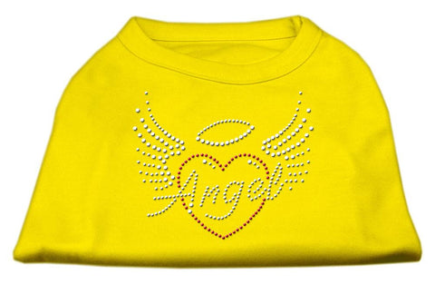 Angel Heart Rhinestone Dog Shirt Yellow XL (16)