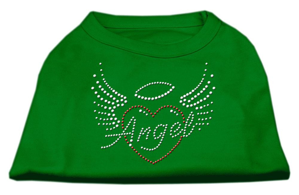 Angel Heart Rhinestone Dog Shirt Emerald Green XS (8)