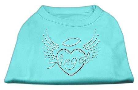 Angel Heart Rhinestone Dog Shirt Aqua XXXL (20)