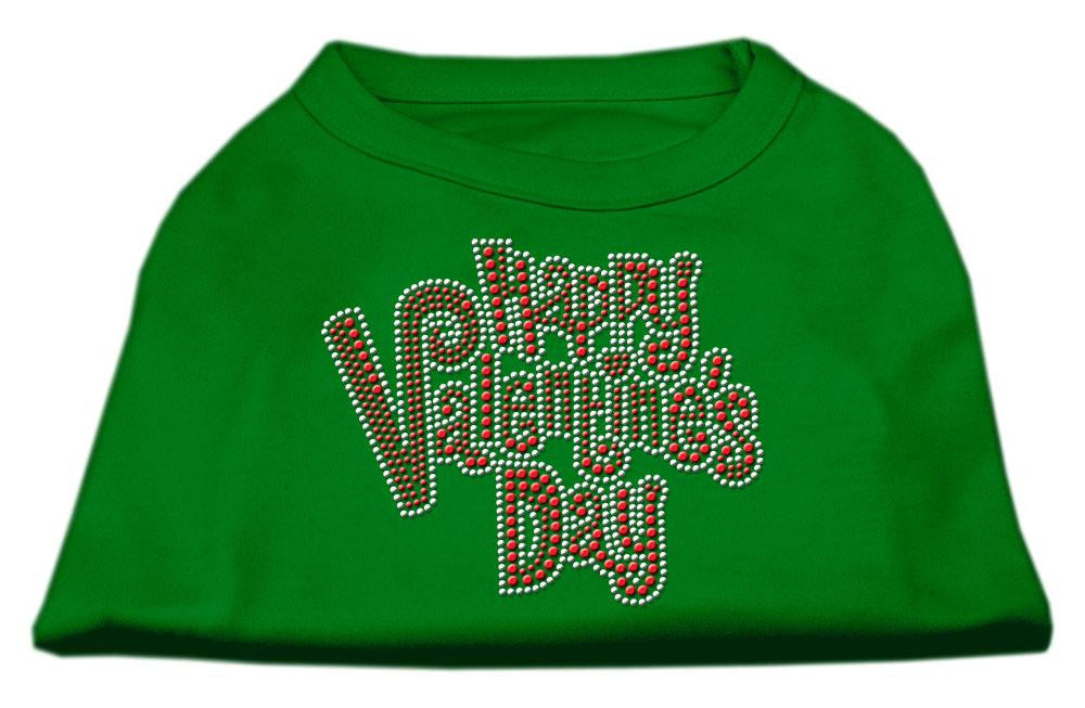 Happy Valentines Day Rhinestone Dog Shirt Emerald Green Sm (10)