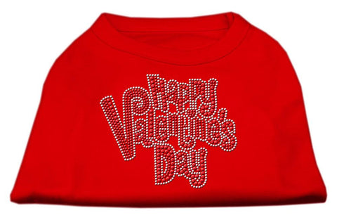 Happy Valentines Day Rhinestone Dog Shirt Red XXL (18)