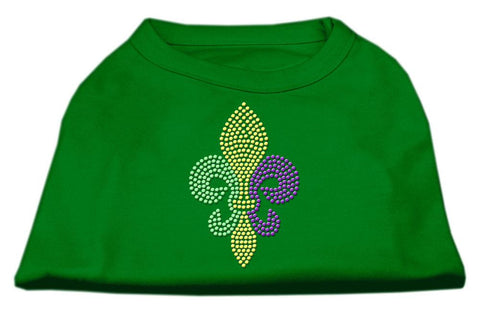 Mardi Gras Fleur De Lis Rhinestone Dog Shirt Emerald Green Sm (10)