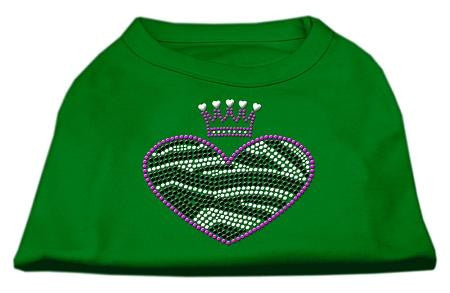 Zebra Heart Rhinestone Dog Shirt Emerald Green Sm (10)