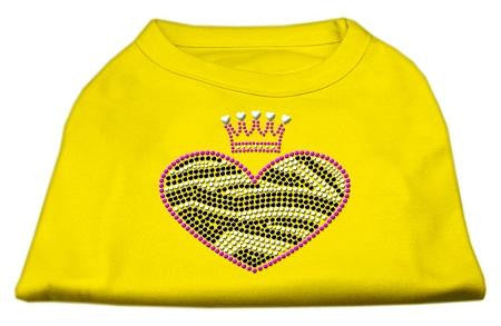 Zebra Heart Rhinestone Dog Shirt Yellow XS (8)