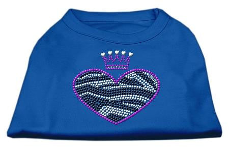 Zebra Heart Rhinestone Dog Shirt Blue XXL (18)