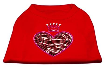 Zebra Heart Rhinestone Dog Shirt Red XXL (18)