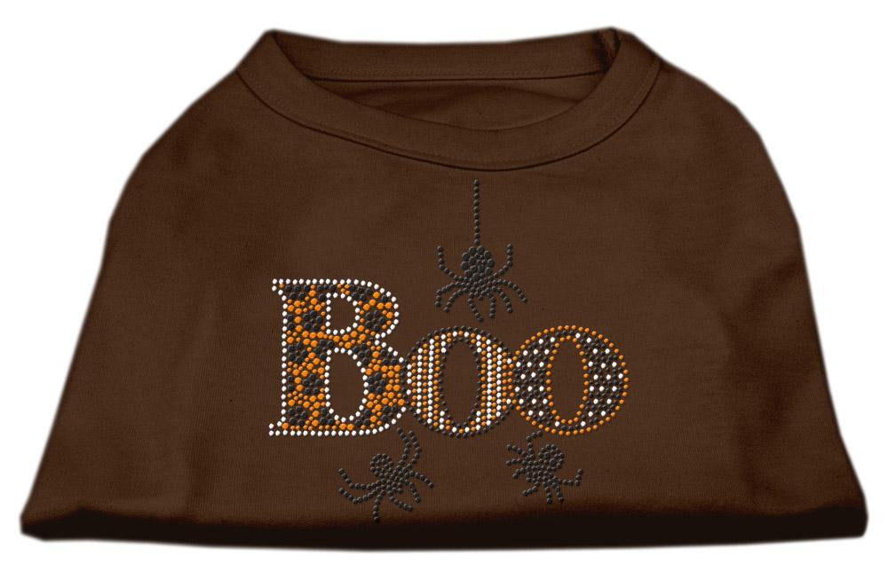 Boo Rhinestone Dog Shirt Brown Lg (14)