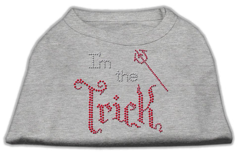 I'm the Trick Rhinestone Dog Shirt Grey Med (12)