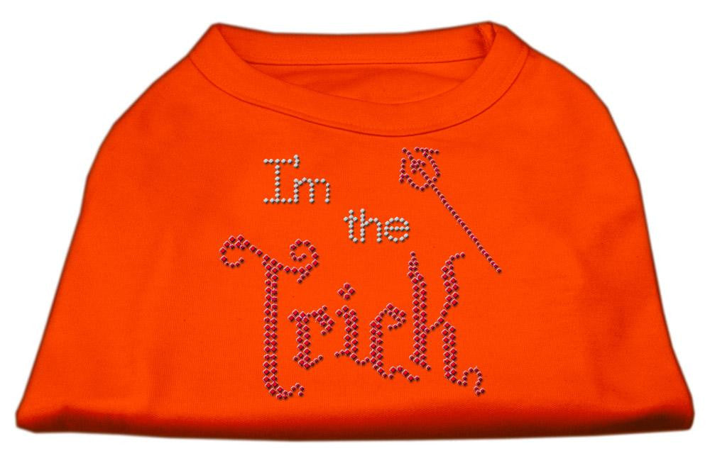 I'm the Trick Rhinestone Dog Shirt Orange Sm (10)