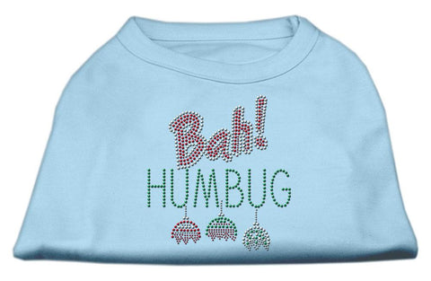 Bah Humbug Rhinestone Dog Shirt Baby Blue Lg (14)