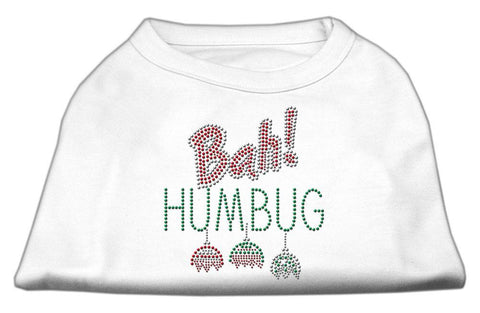 Bah Humbug Rhinestone Dog Shirt White XS (8)