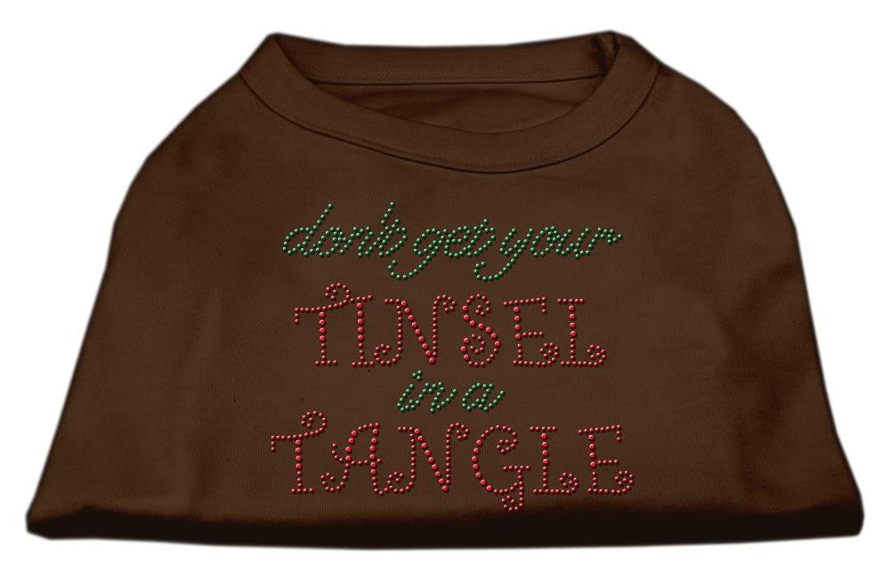 Tinsel in a Tangle Rhinestone Dog Shirt Brown Med (12)