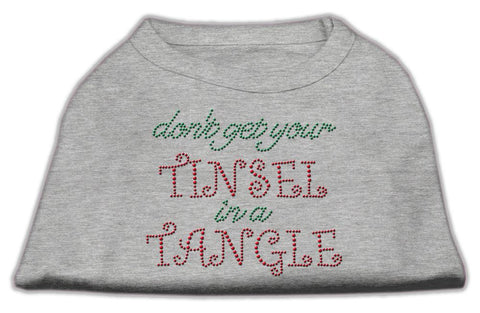 Tinsel in a Tangle Rhinestone Dog Shirt Grey XS (8)